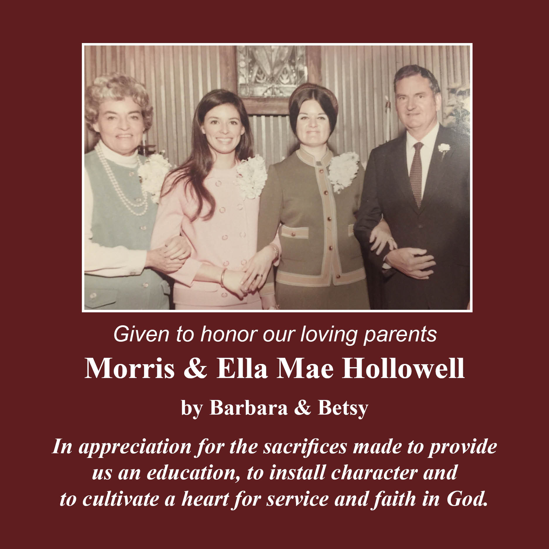 Prayer Bench Plaque Anderson