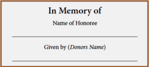 Wall of Nations Plaque Choice - In Memory Of